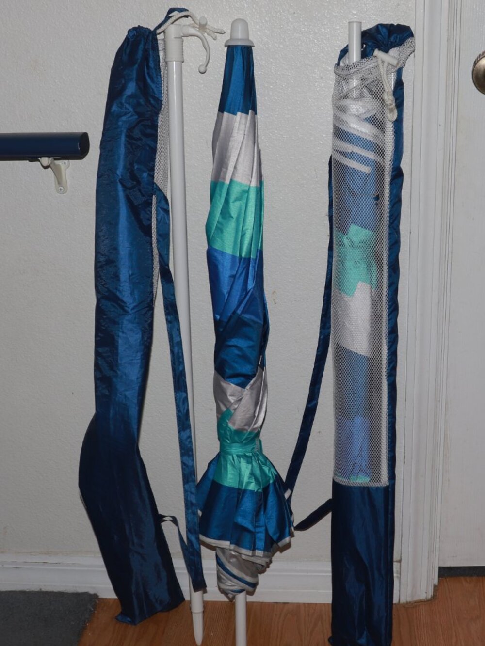 Lot of 2 Blue Beach Sunshade Umbrella 70"